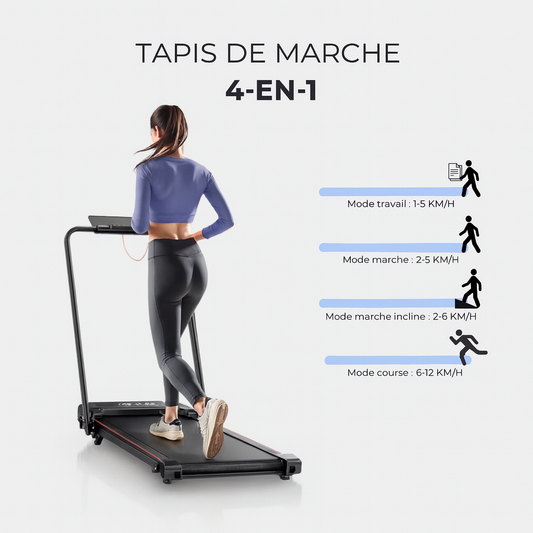 Tapis de marche et course - avec manche pliable