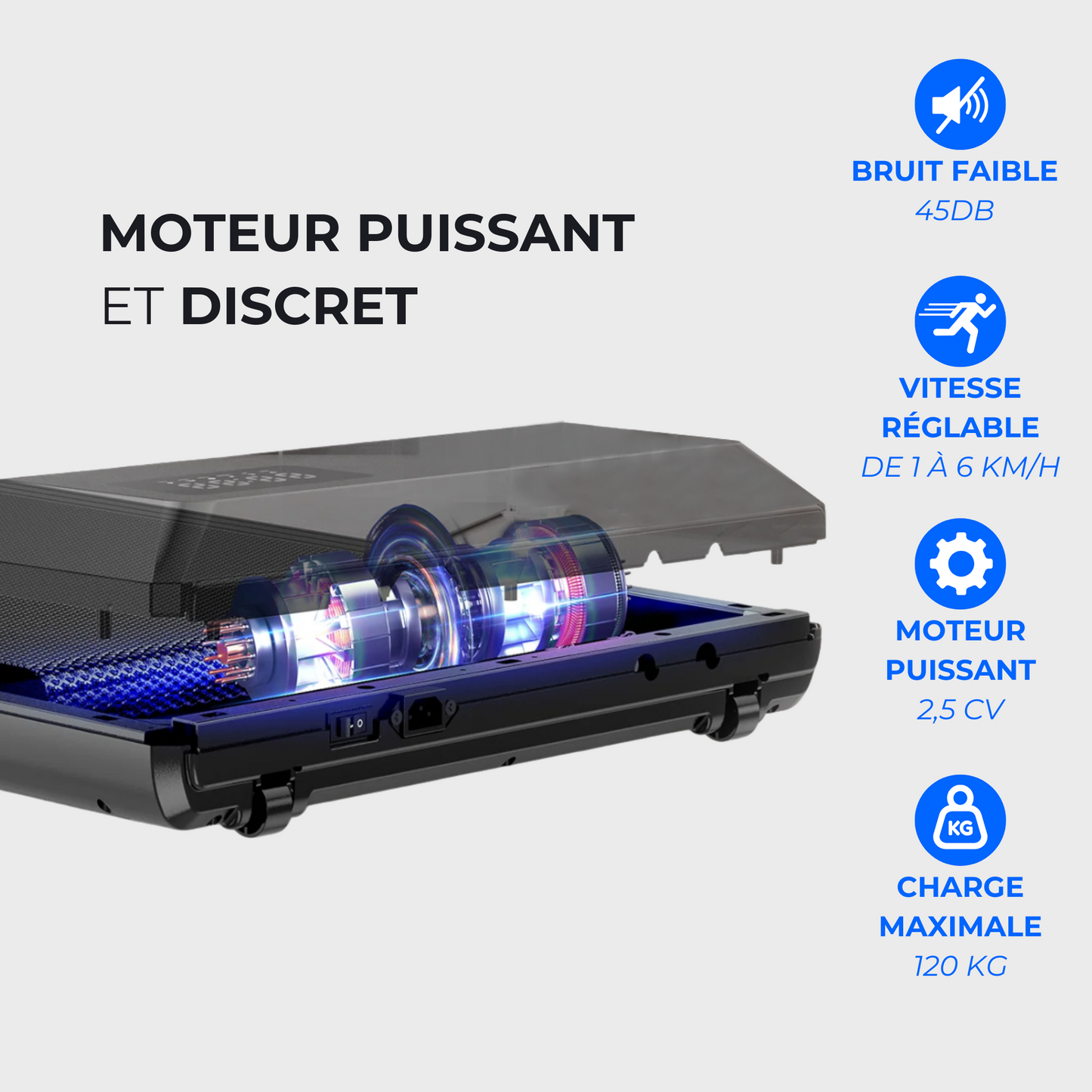 Tapis de marche intérieur à fonctionnement silencieux